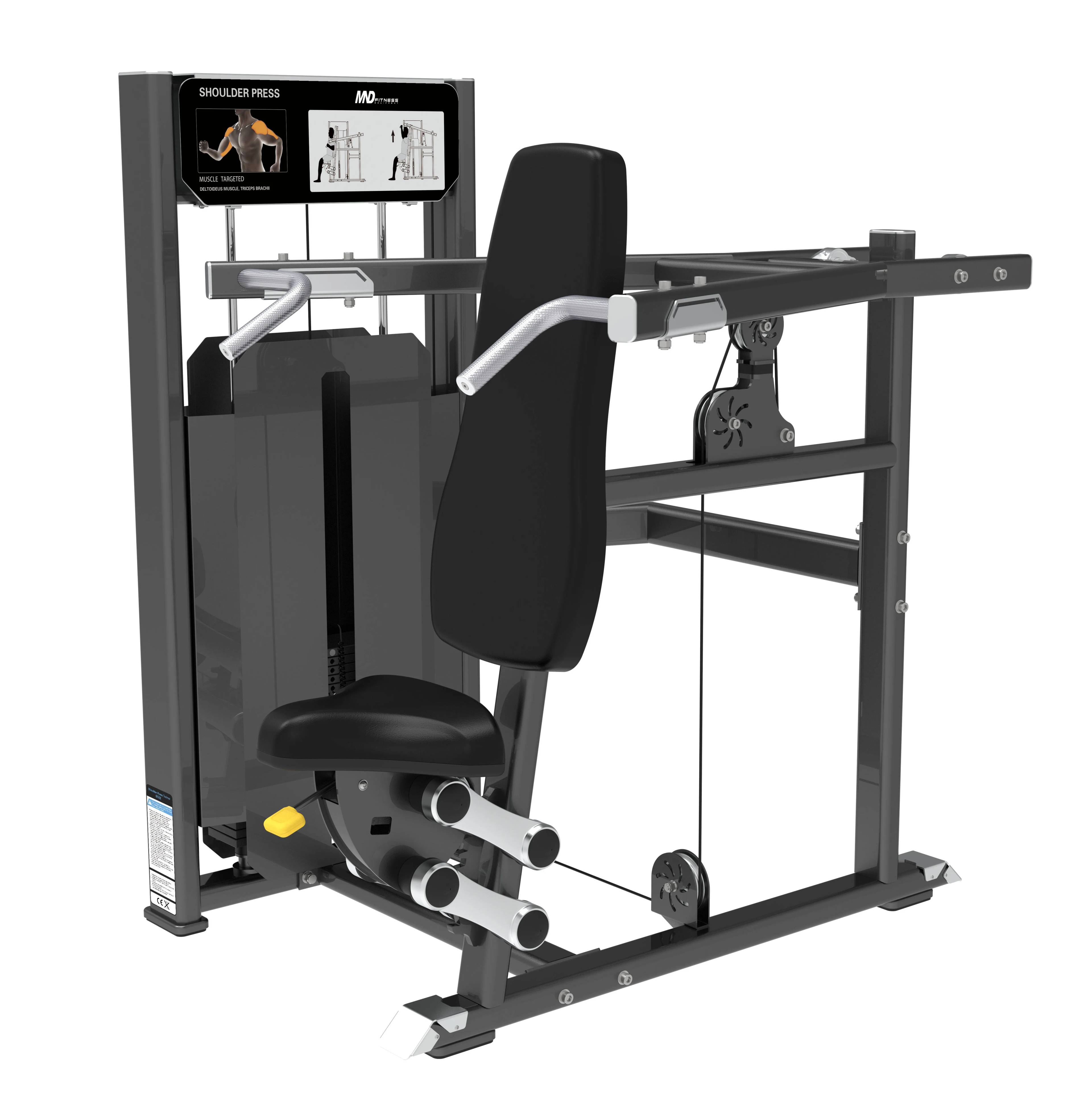 2026 New Professional Gym Machines MND Fitness Factory Commercial Pin Loaded Gym Fitness Seated Shoulder Press Machine
