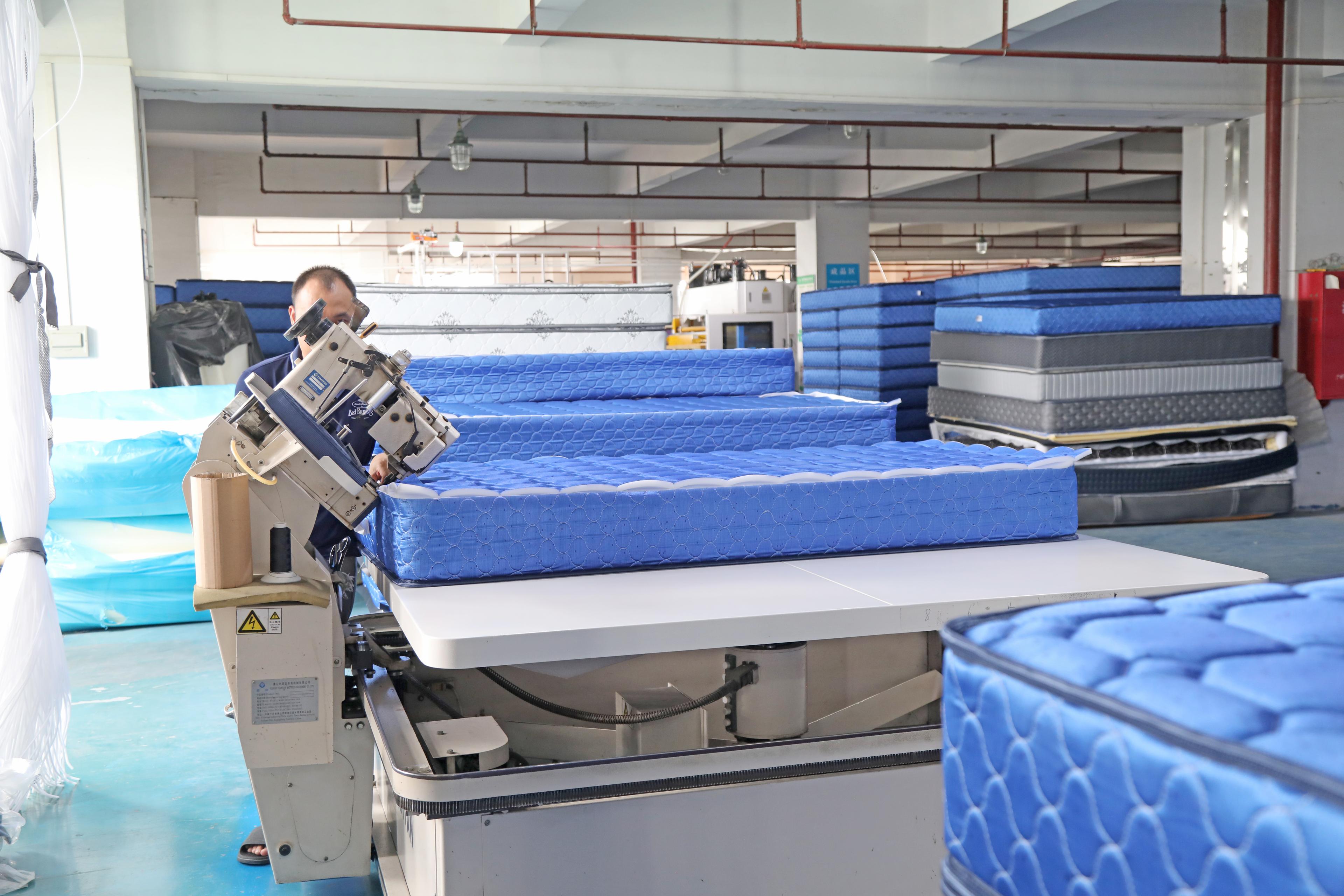 Mattress tape edge sewing process